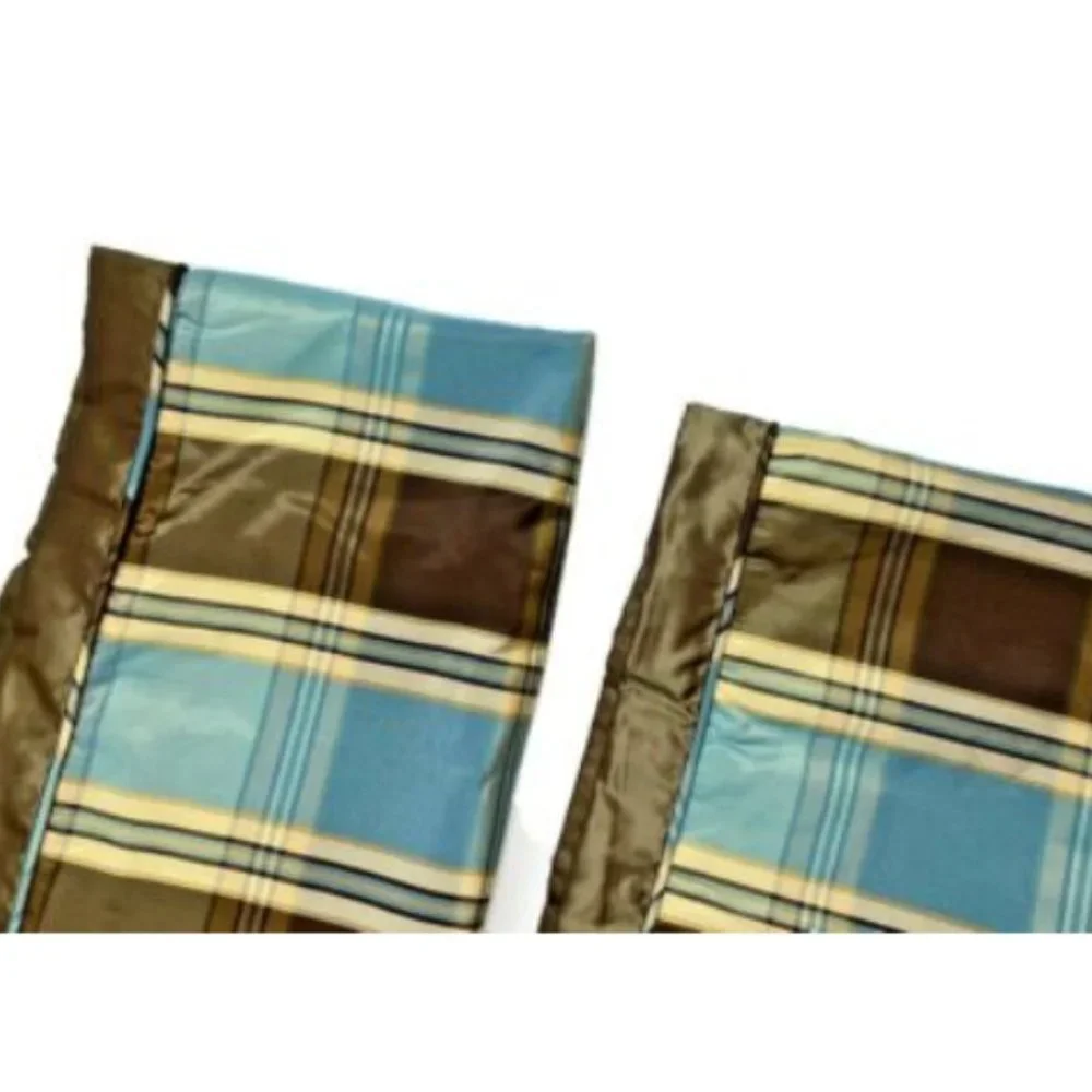 2 K Pillowcases Luxury Pair Faux Silk Shams Plaid
